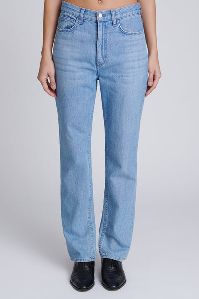 Mika Relaxed Straight Mid Rise Jeans Blue